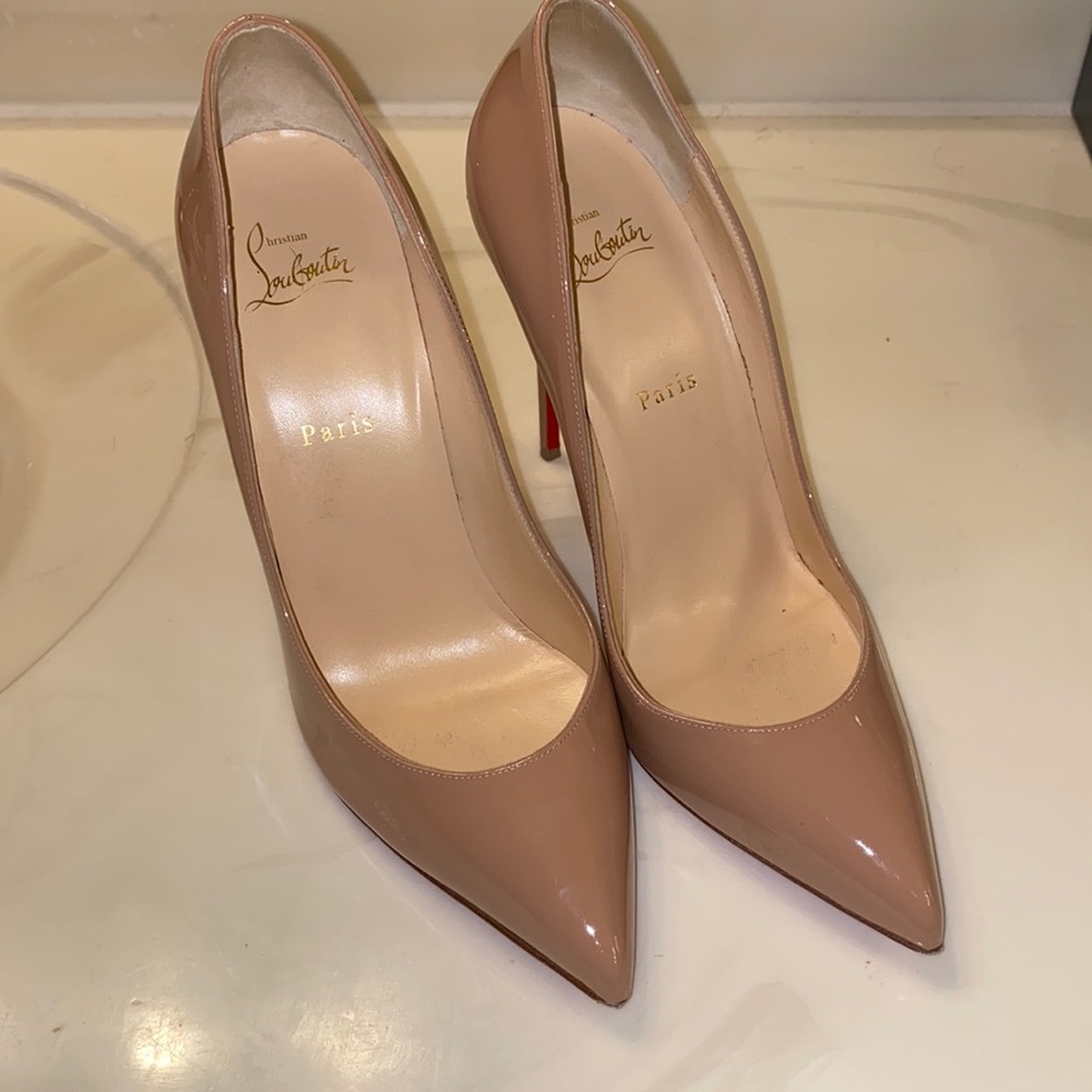 Nude Patent Christian Louboutin 100 Heels